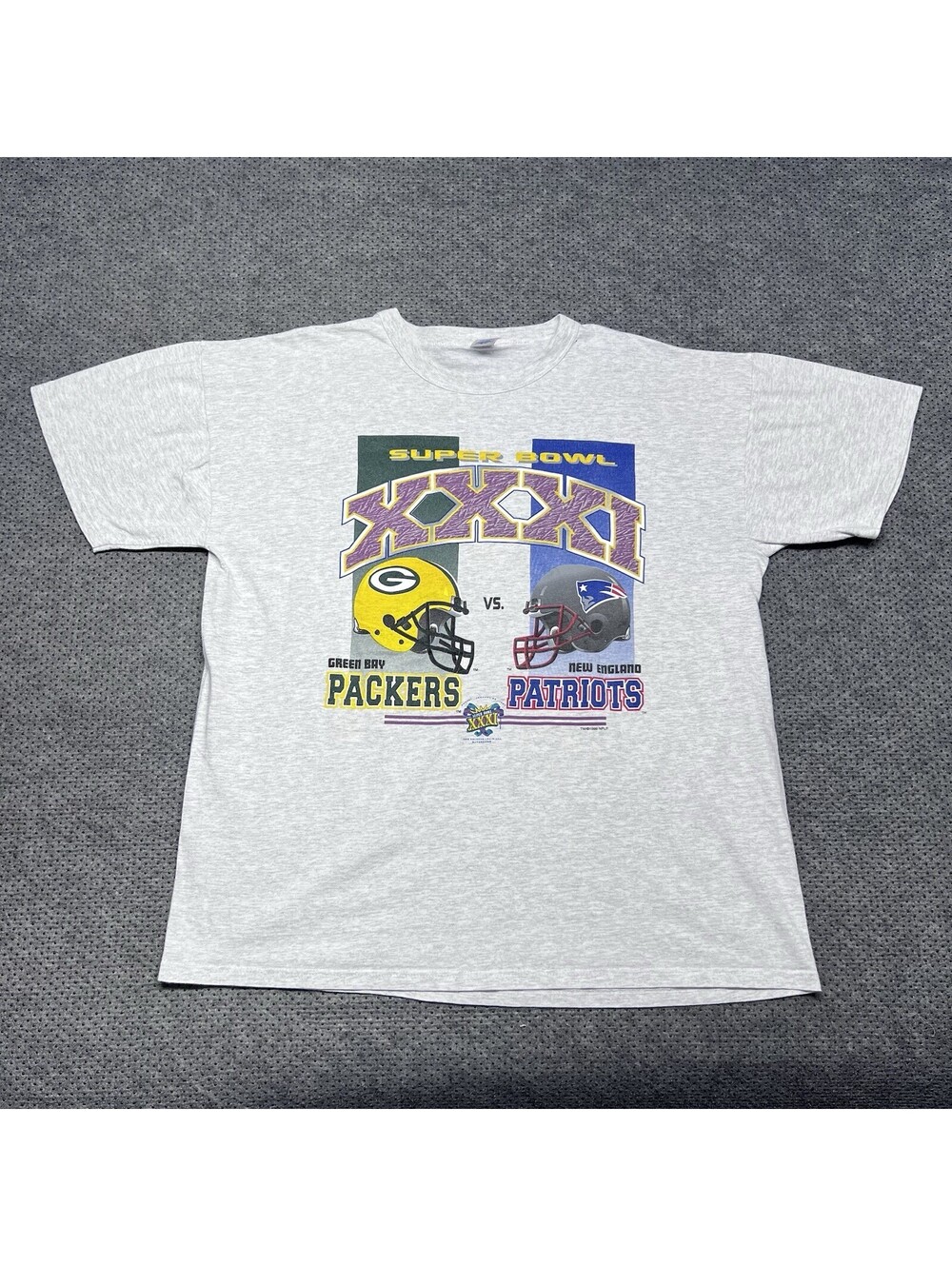 Vintage 1996 Green Bay Packers Vs New England Patriots Super Bowl T-Shirt XL